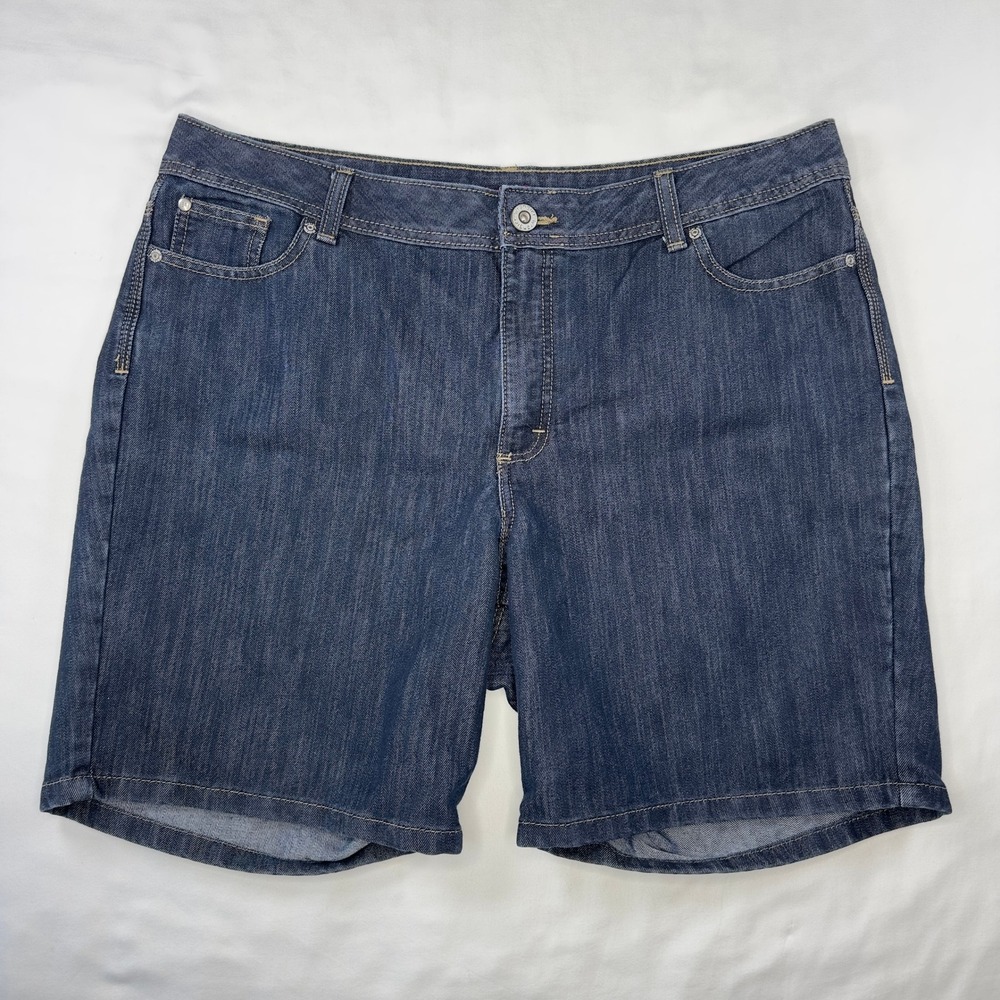 Wrangler Shorts Women's 18 M Dark Blue Denim Long Knee‎ Length Summer Vacation
